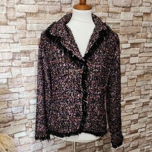 Carole Little Multicolor Tweed Blazers Jacket
